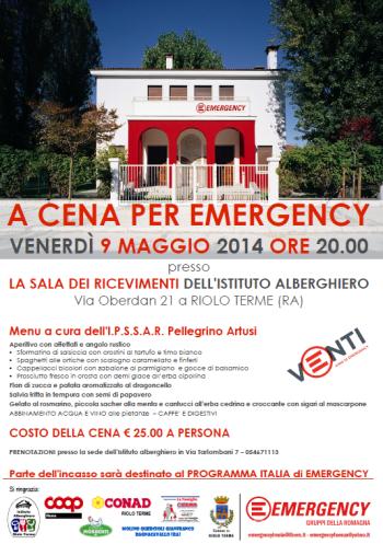 A cena con Emergency - Il volantino