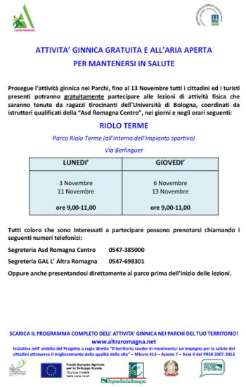 Attività ginnica all'aria aperta