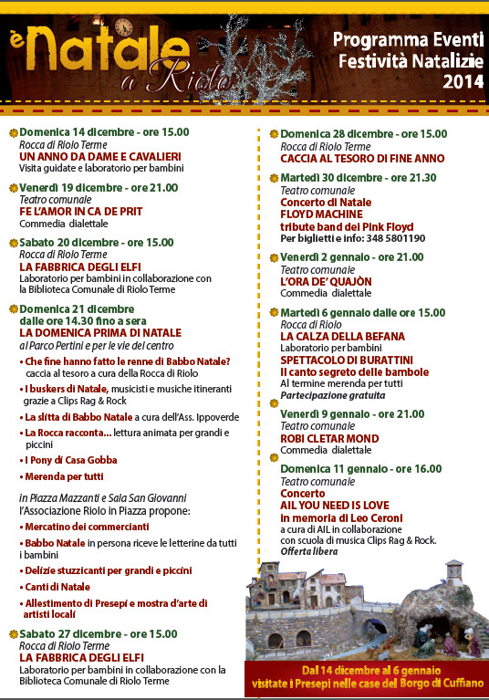 Programma eventi Natale 2014