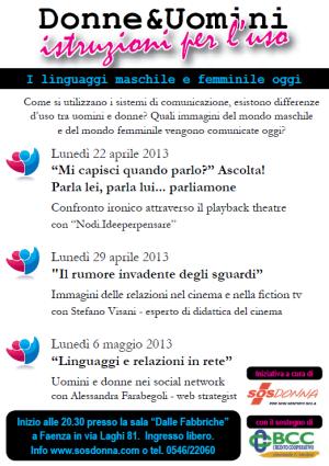 tre serate a ingresso libero sulla comunicazione tra generi